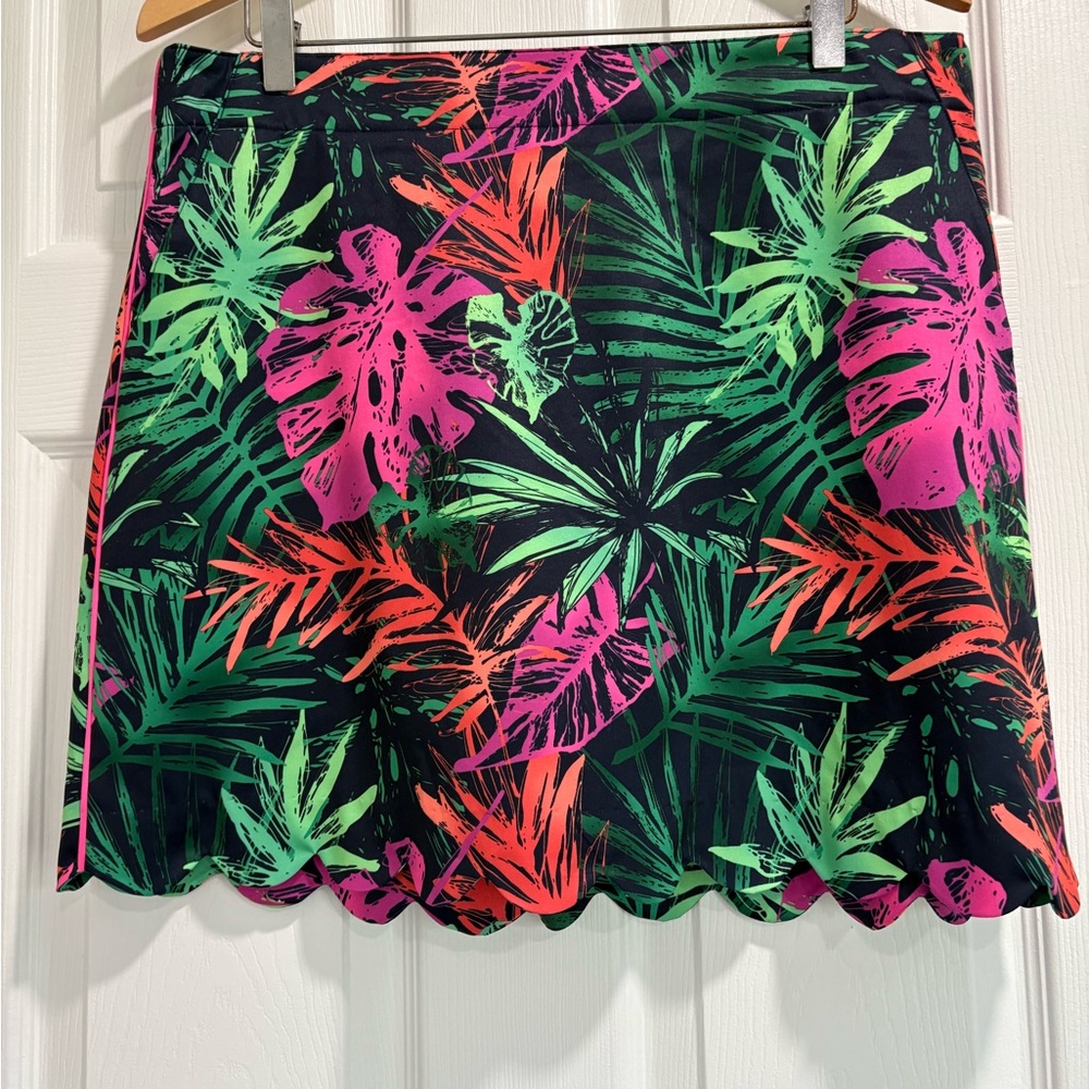 Lady Hagen Tropical Print Golf Skort Pink, Green, Black, Sz 10